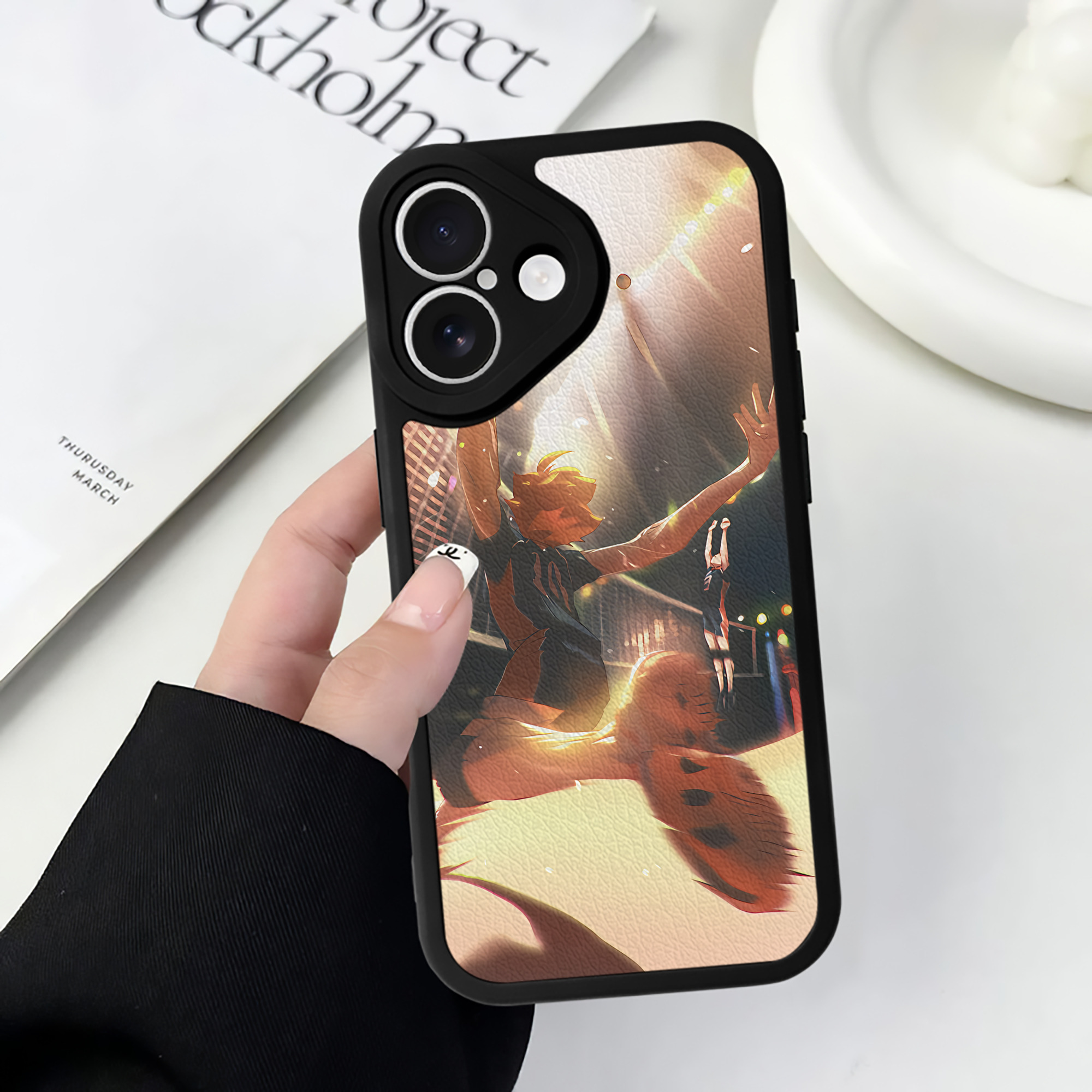 （画像用） ハイキュー!! Haikyu!! 【iPhone 16シリーズ対応】シリコンスマホケース（レザー調） 材質：シリコン